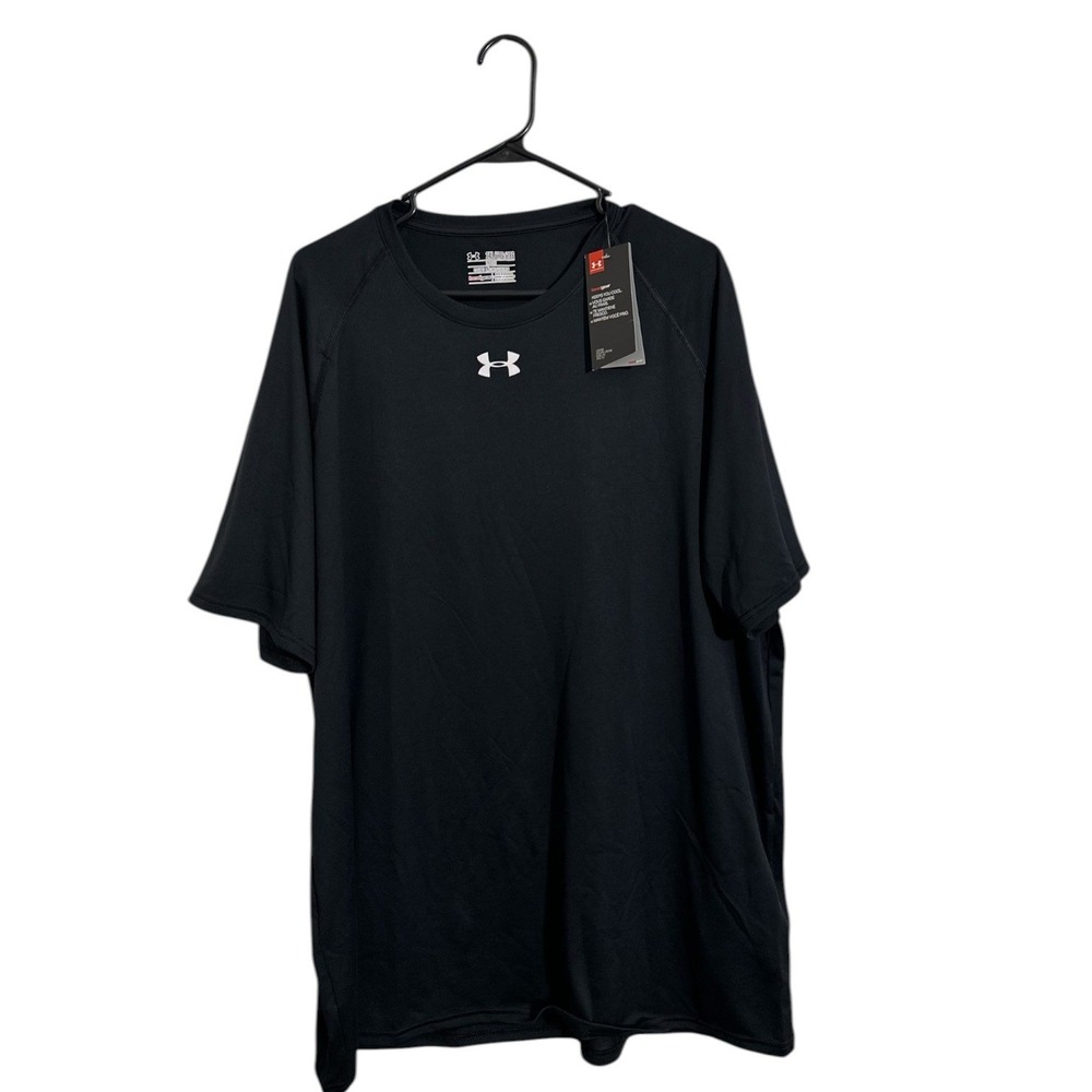 Under Armour HeatGear Jack Daniels Logo T-Shirt Black Men's 2XL Loose Fit NWT‎